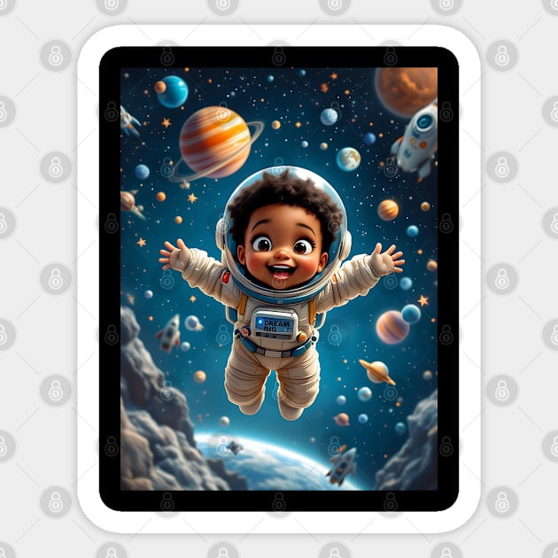 Dream Big Baby, African American Children's Poster Sticker by UrbanLifeApparel